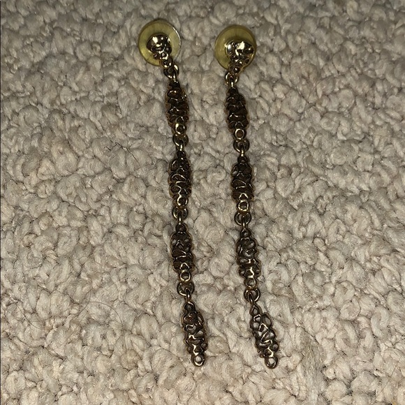 Dangle Earrings Gold Metal - Picture 1 of 1
